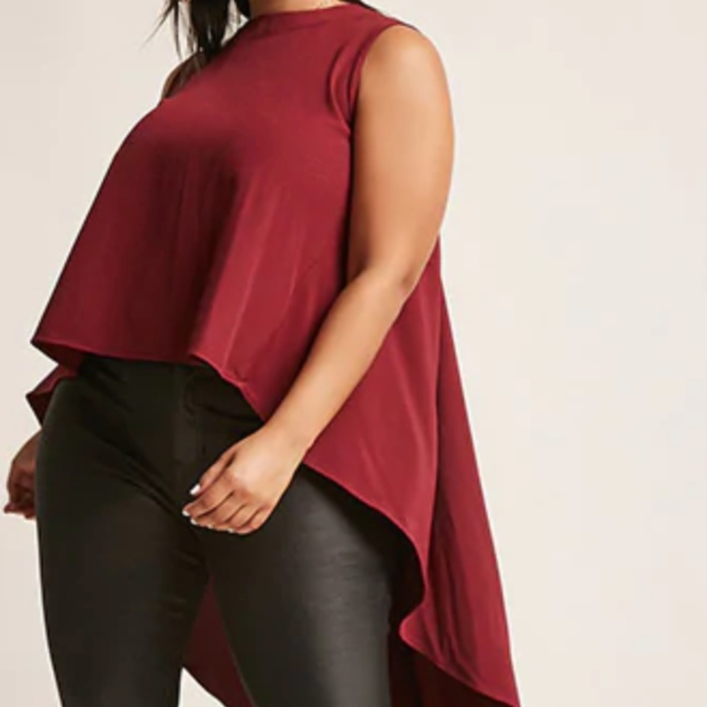 Voila Burgundy High-Low Top Sz 2X